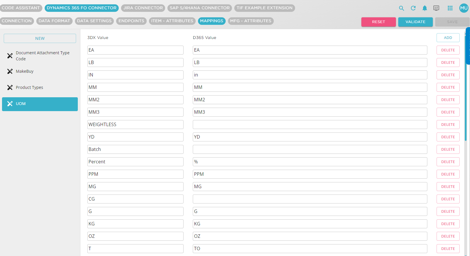 Mappings UOM 1