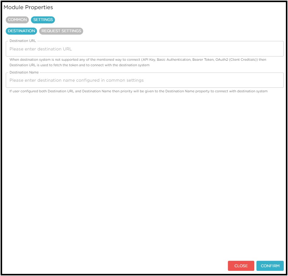 Destination Module Properties 3
